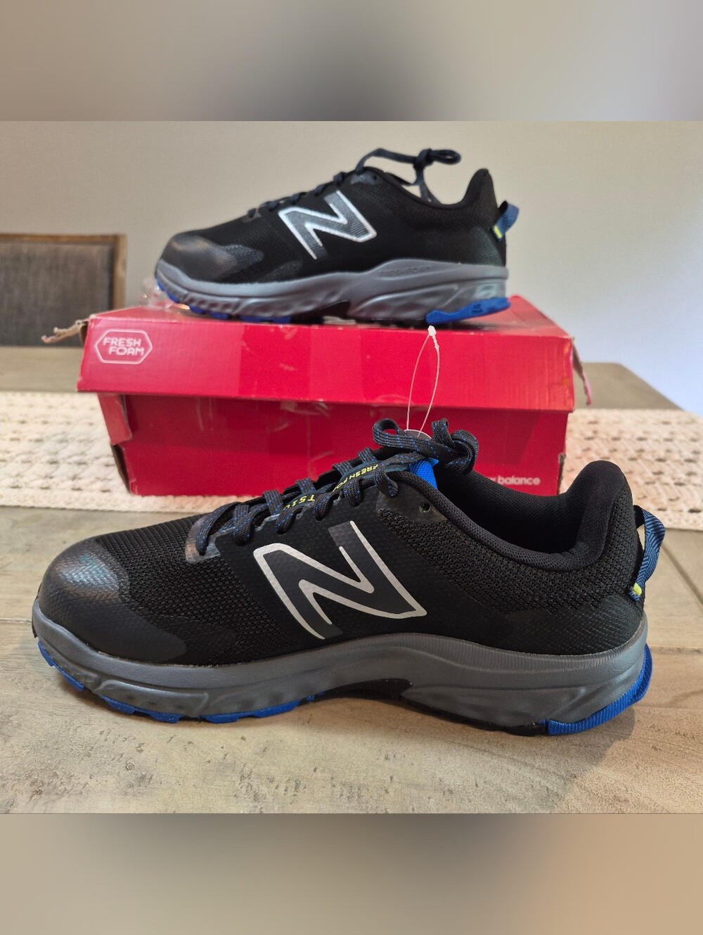New Balance Black Sneakers with Blue Accents Sz 8.5M Or 10W